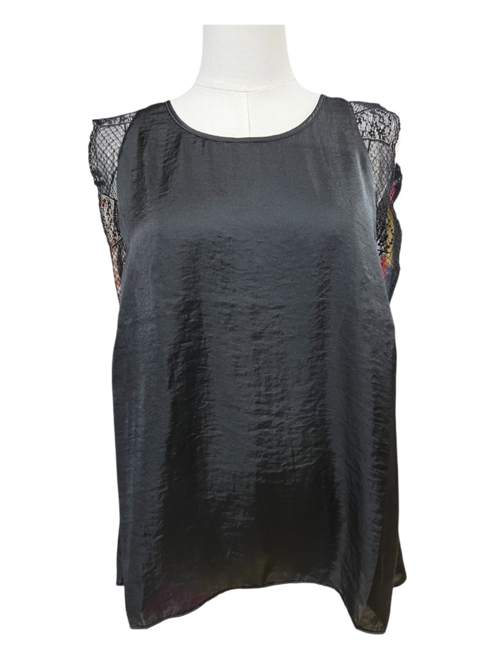 EUC CAbi Veil Black Lace Armhole Sleeveless Top | Size L